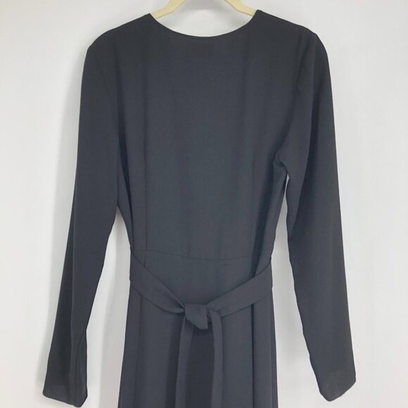 Aritzia Wilfred Black Aubagne Midi Dress Adjustable Wrap w/optional cutout 10 - Picture 12 of 16